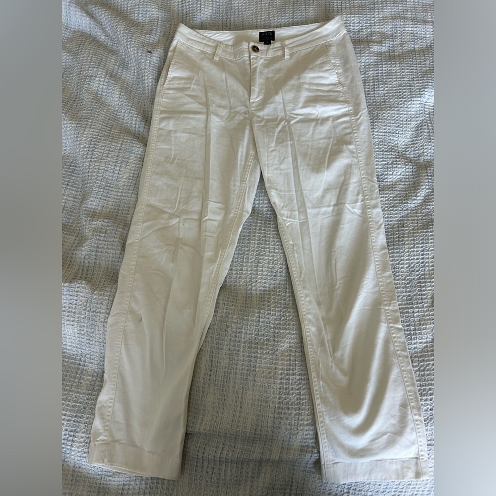 J. Crew white high rise girlfriend chino size 6 pant